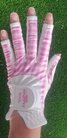 FIT39 Golf Glove - Checked Pink/White NAIL