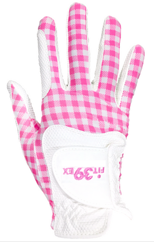 FIT39 Golf Glove - Check Pink/White (Right-Hand)
