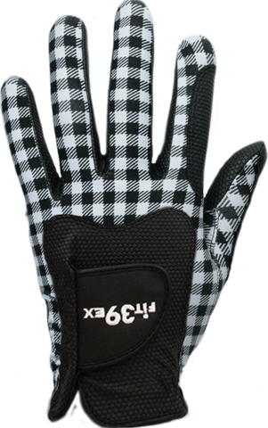 FIT39 Golf Glove - Black Check/Black
