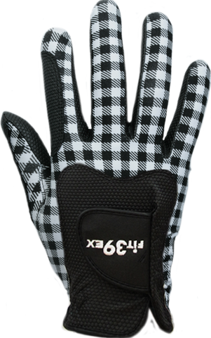 ladies black and white checkered golf glove