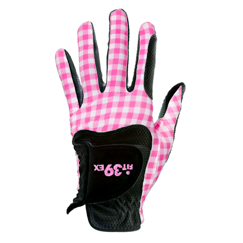 FIT39 Golf Glove - Check Pink/Black