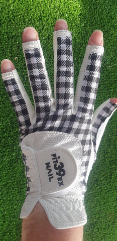 FIT39 Golf Glove - Checked Black/White NAIL