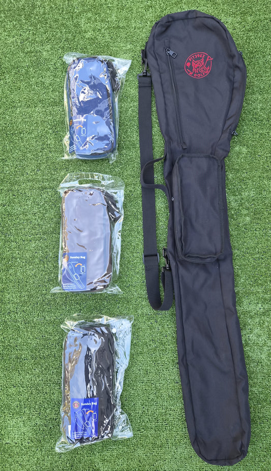 Black Sunday golf bag at the driving range