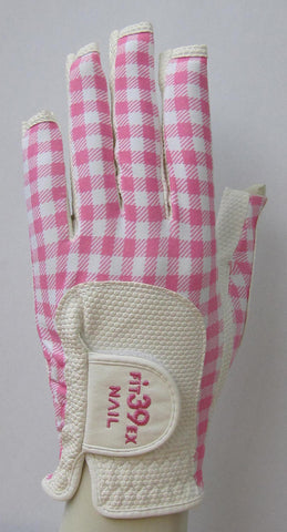 FIT39 Golf Glove - Checked Pink/White NAIL