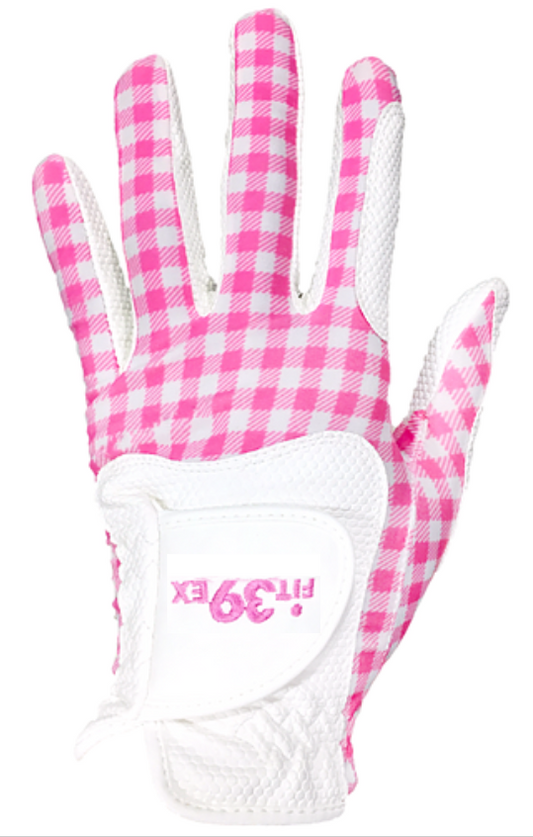 FIT39 Golf Glove - Check Pink/White