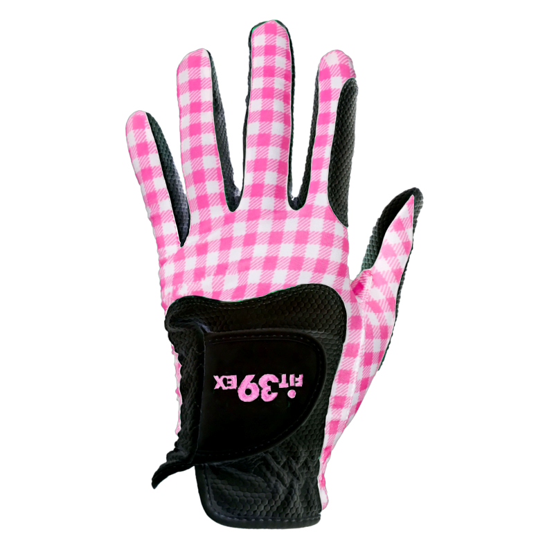 FIT39 Golf Glove - Check Pink/Black