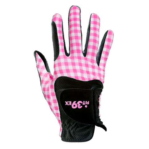 FIT39 Golf Glove - Check Pink/Black (Right-Hand)